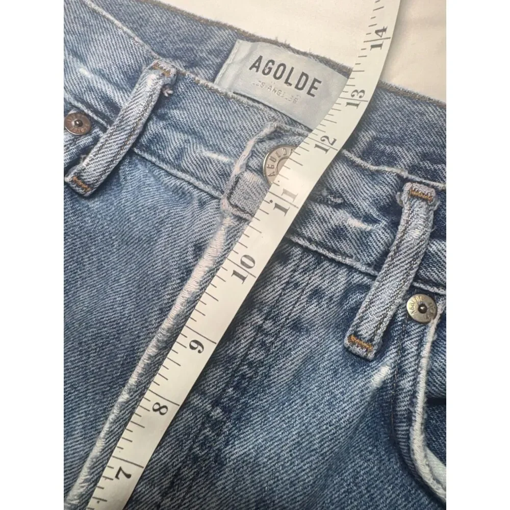AGOLDE 90's High-Rise Distressed Straight Leg Jeans A154B-1141- Size 25 GUC
